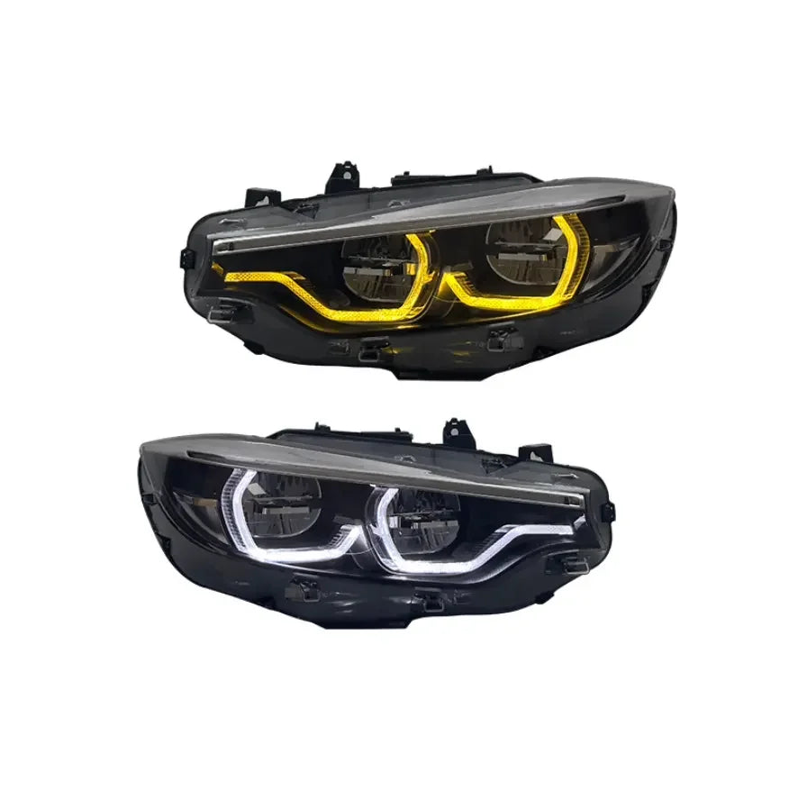 4 Series F32 F33 F36 F80 M3 F82 M4 LED White/Yellow IKON Style Headlights for BMW 425i 428i 430i 435i Front Lamp 6/9/10 Pin