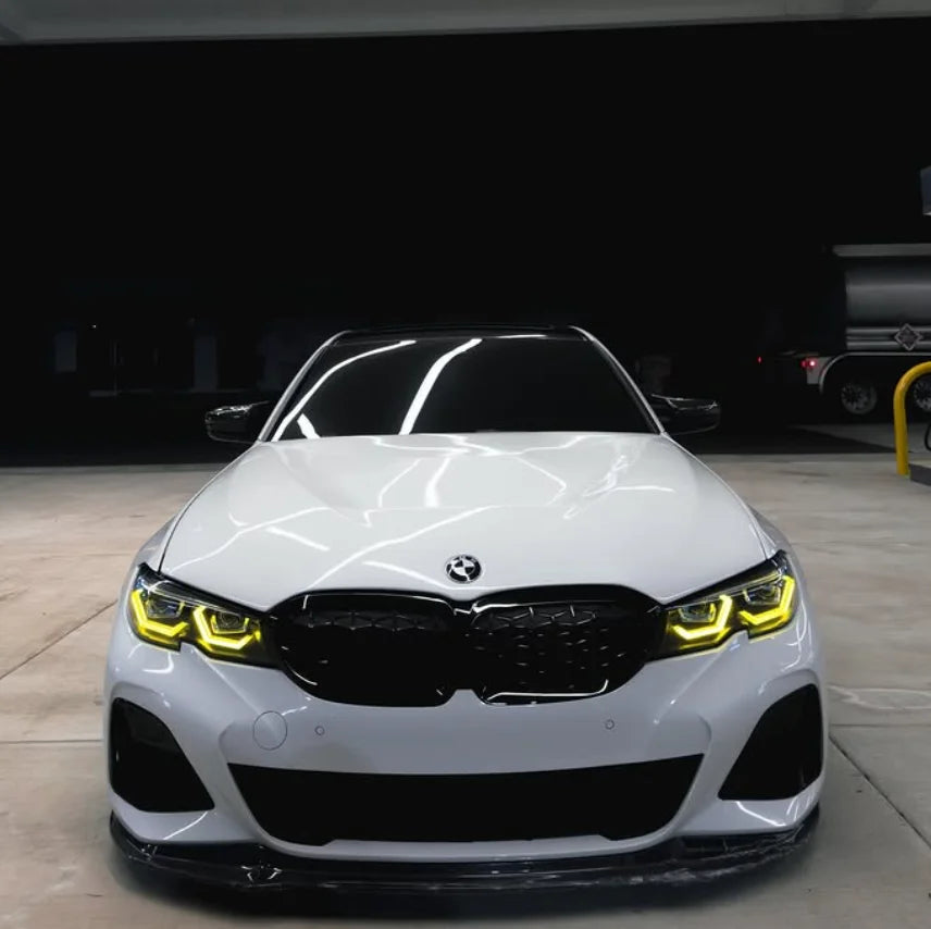 M3 OSS Ikon Smoke Spoon Laser Style Dual Color LED Headlights for BMW 3Series G20 G28 M3 G80 M340i Rajiv 19-22 Headlights