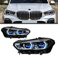 X5 G05 G18 X6 G06 Pre-LCI Upgrade White-Yellow Switch Projector Laser Style LED Headlights for BMW 2019-2022 Plug and Pl