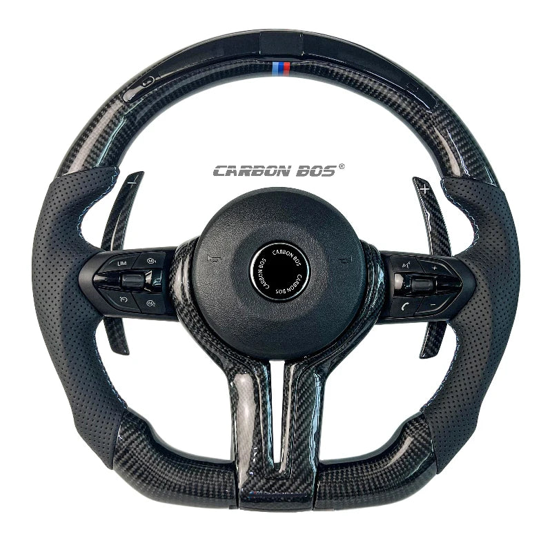 Carbon Fiber Steering Wheel for BMW F80 F82 F10 F12 F13 F15 F16 F20 F22 F30 M3 M4 – LED Display