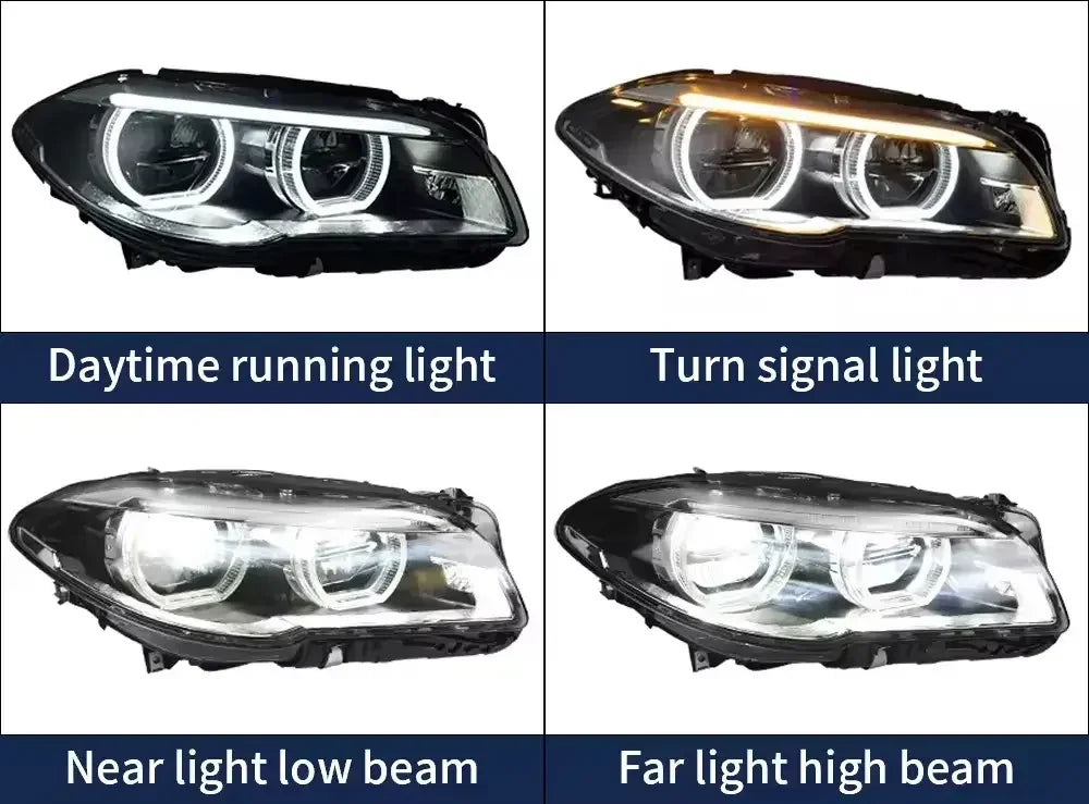 5 Series F10 F18 & M5 LCI Style Full LED Angle Eye Headlights Assembly for BMW 520i 535i 525i 2011-2017 Headlight