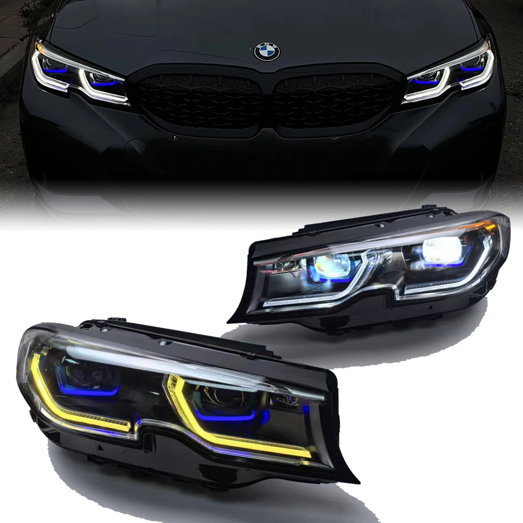 G20 325i 330i M340i Upgrade Dual Color White-Yellow Switch Headlights Laser Style LED Headl Lamps for BMW 19-22