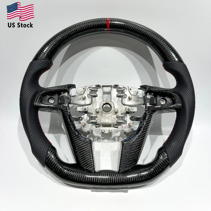 Carbon Fiber Steering Wheel for Pontiac G8 / Holden Commodore VE-VF / Chevrolet SS – Red Accents