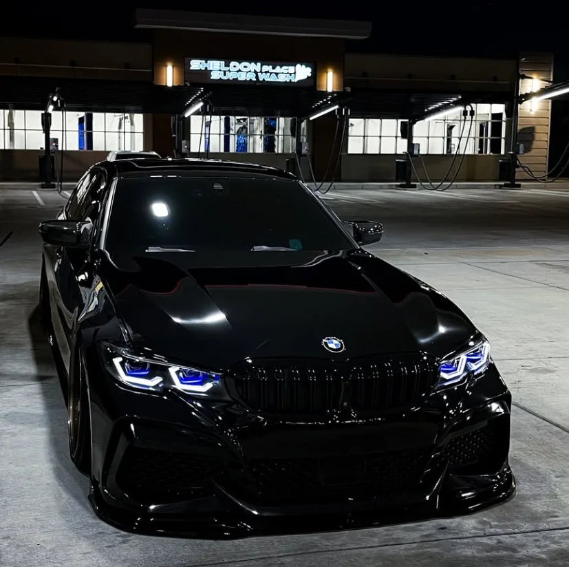 M3 OSS Ikon Smoke Spoon Laser Style Dual Color LED Headlights for BMW 3Series G20 G28 M3 G80 M340i Rajiv 19-22 Headlight