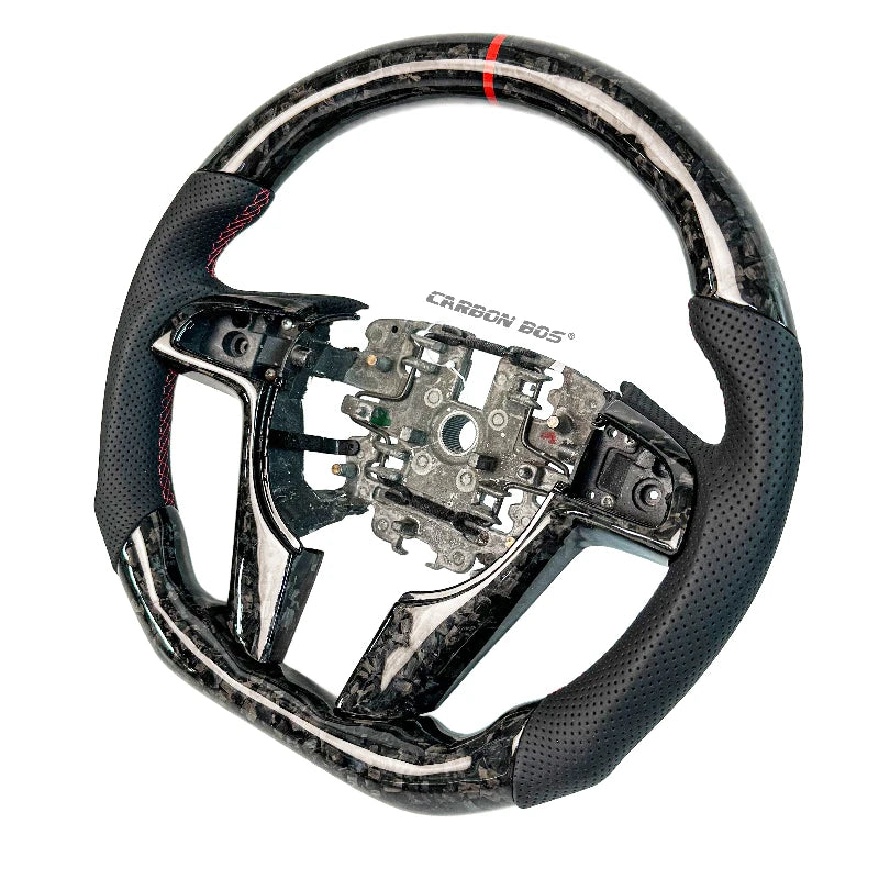 Forged Carbon Steering Wheel for Pontiac G8 / Holden Commodore VE-VF / Chevrolet SS – Red Accents