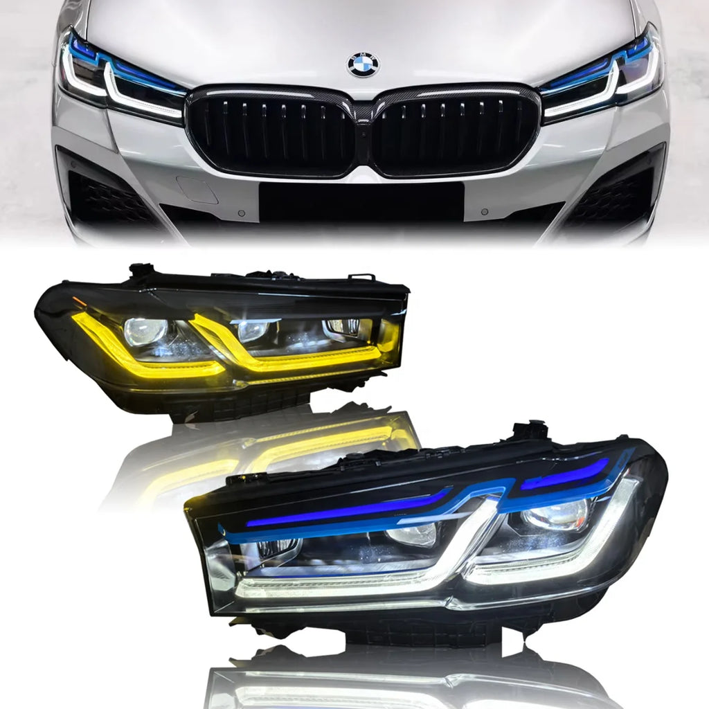 Upgrade M5 Style Laser Look G30 F90 LCI Headlights for BMW 5 Series 2018-2023 Pre-LCI LCI LED Headlamp 525i 530i 540i