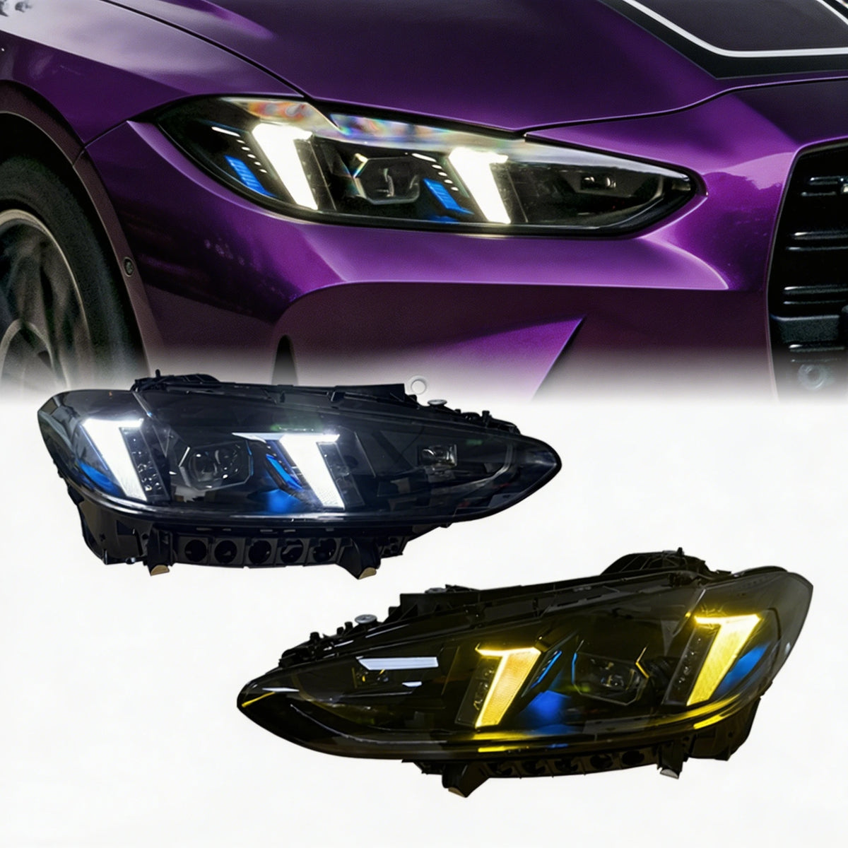 US Stock Snake Eye Laser Style Headlights for BMW G22 4 Series and G80/G82 M3 M4