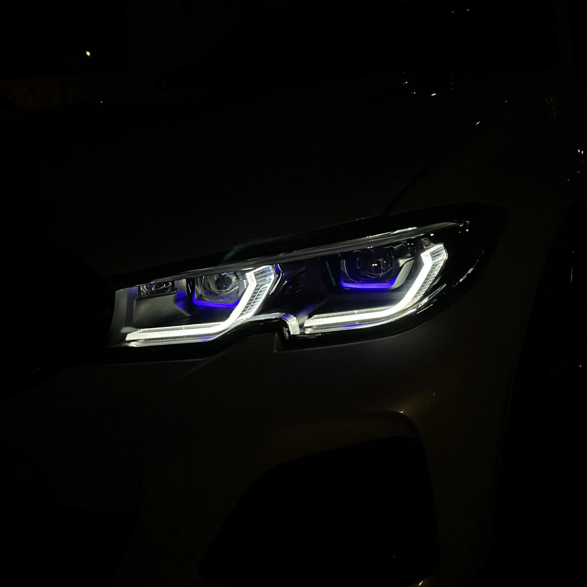 US STOCK 3 Series G20 G28 Laser Style LED White Yellow RGB DRL Headlights Plug and Play for BMW 320i 325i 330i M340i 19-22
