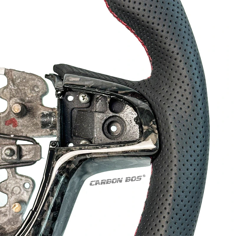 Forged Carbon Steering Wheel for Pontiac G8 / Holden Commodore VE-VF / Chevrolet SS – Red Accents