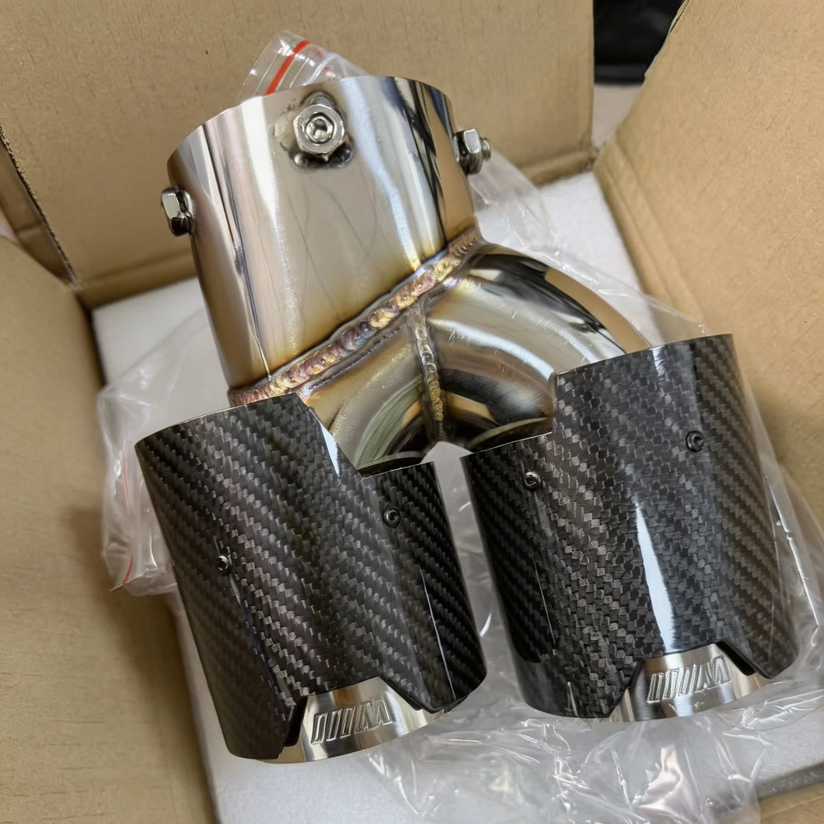 US Stock Exhaust Tips M240 330 M340 M440 M Performance Style Carbon Fiber/Titanium Alloy Exhaust Dual-Tips Muffler for BMW