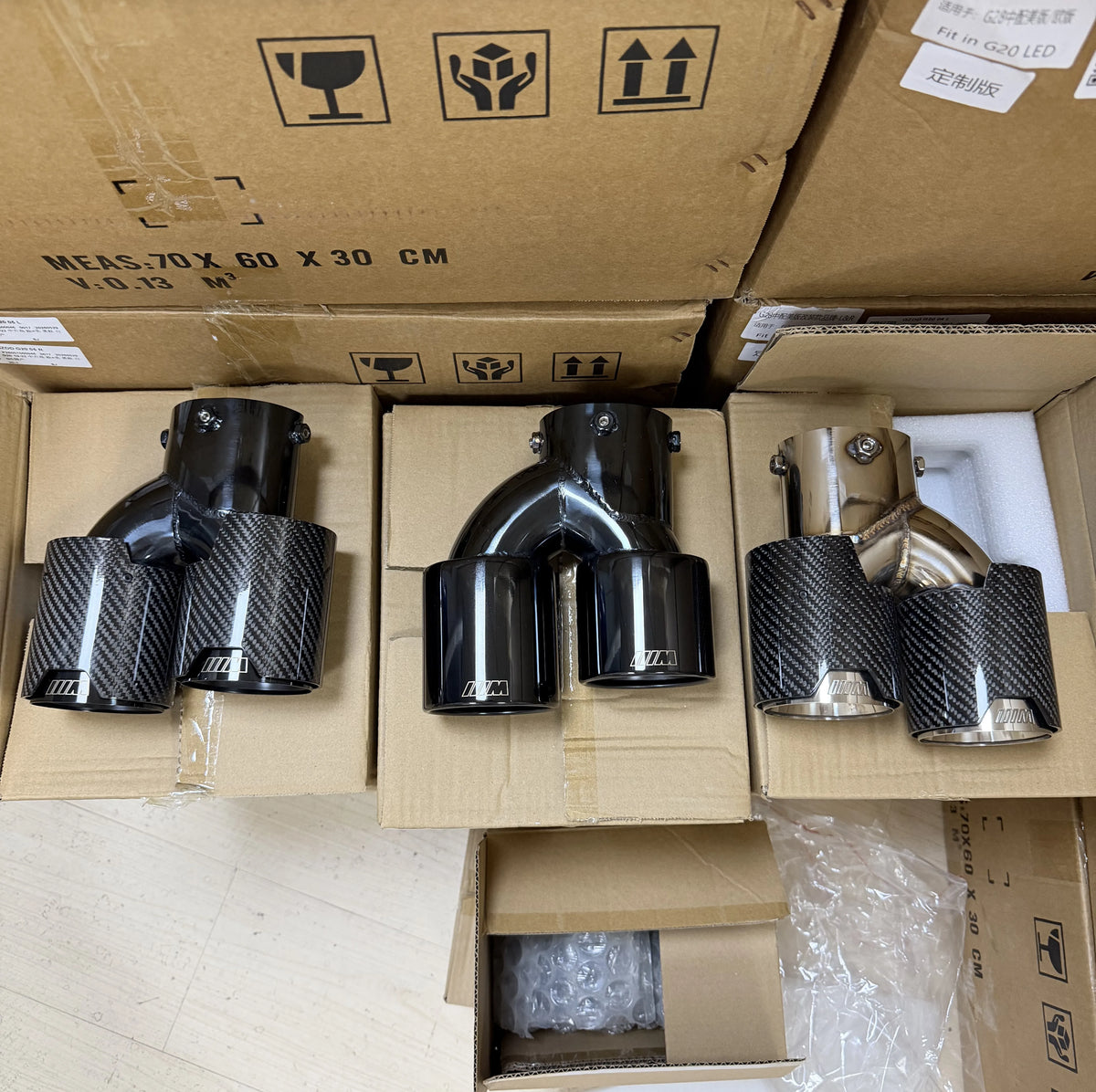 US Stock Exhaust Tips M240i M340i M440i Carbon Fiber/Titanium Alloy Exhaust Dual-Tips Muffler for BMW