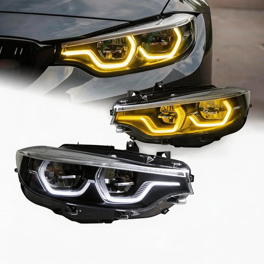 IKON V2 Style LED Dual Color Headlights for BMW F32 4 Series and F80/F82 M3 M4
