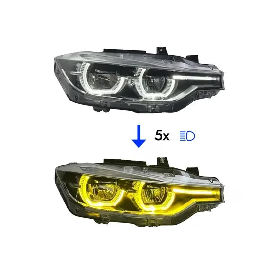 US Stock 3 Series F30 LED Head Lamp Upgrade White/Yellow DRL Plug and Play Headlights Assembly for BMW F30 2013-2018