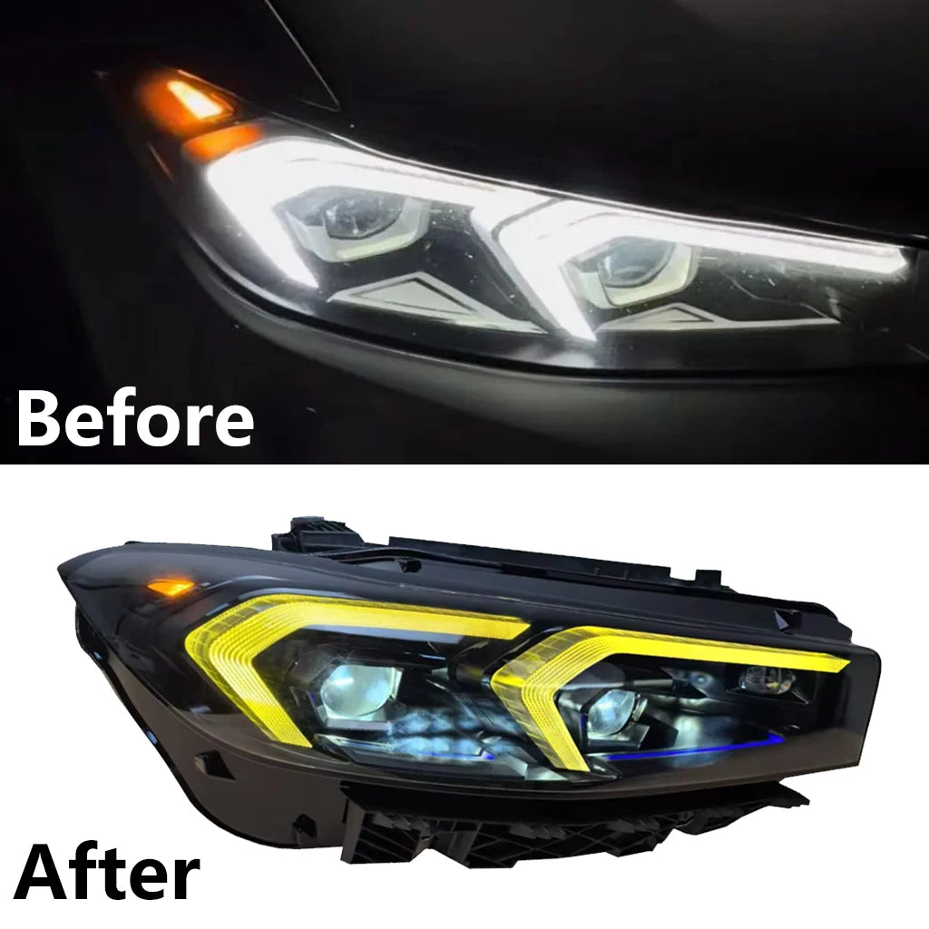 US Version G20 LCI White/Yellow/RGB DRL Headlights Plug and Play for BMW 325 330i 330Li 330e M340i 2023-2025