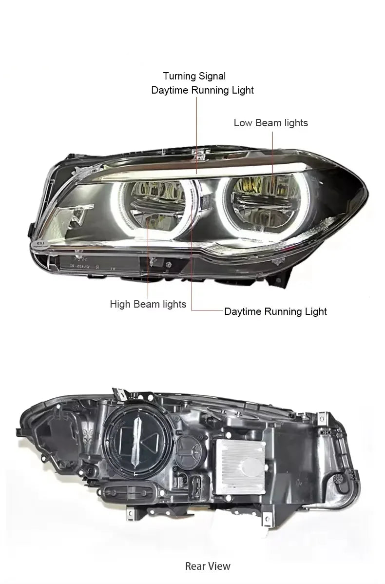 5 Series F10 F18 & M5 LCI Style Full LED Angle Eye Headlights Assembly for BMW 520i 535i 525i 2011-2017 Headlight